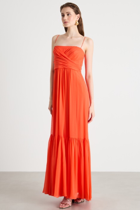 Vestido drapeado de georgette