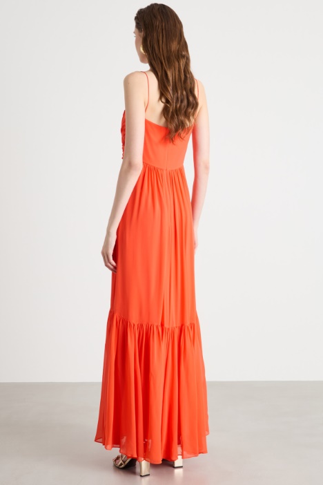 Vestido drapeado de georgette