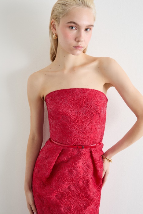 Abito bustier in cloqué