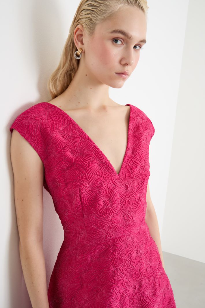 Flared jacquard dress Intrend - 3
