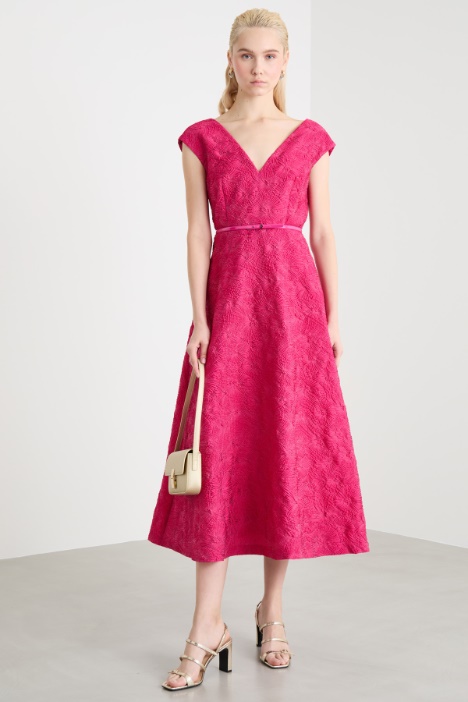 Flared jacquard dress Intrend