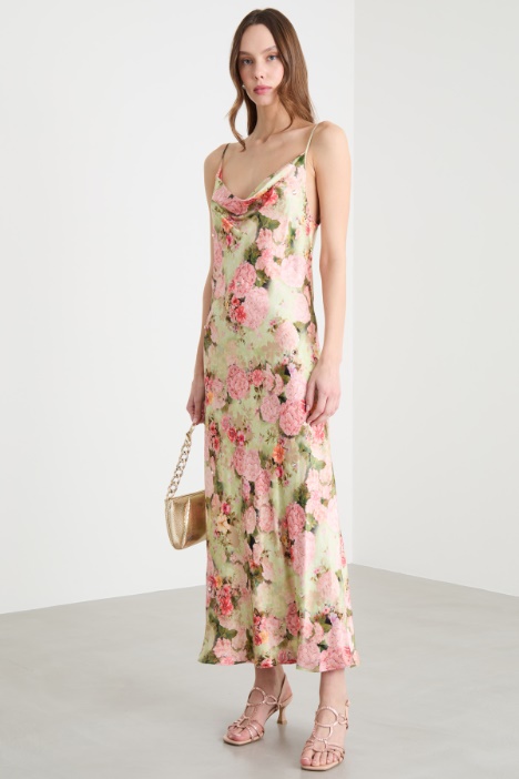 Abito slip dress in raso stampato Intrend