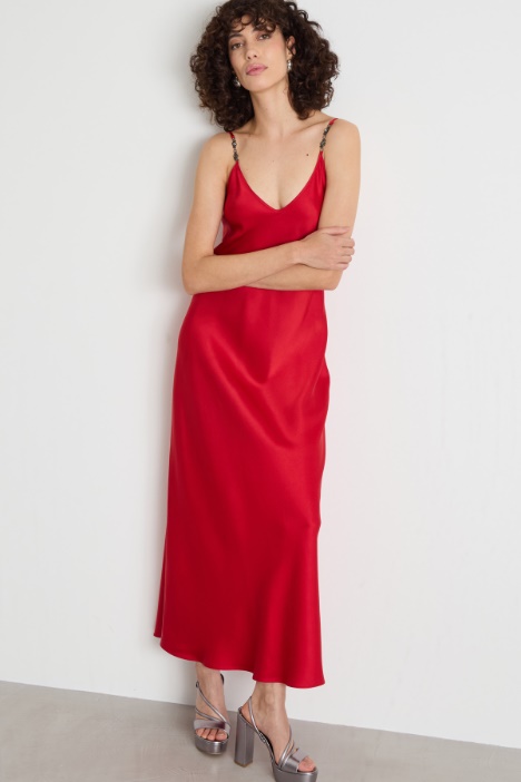 Abito slip dress in raso