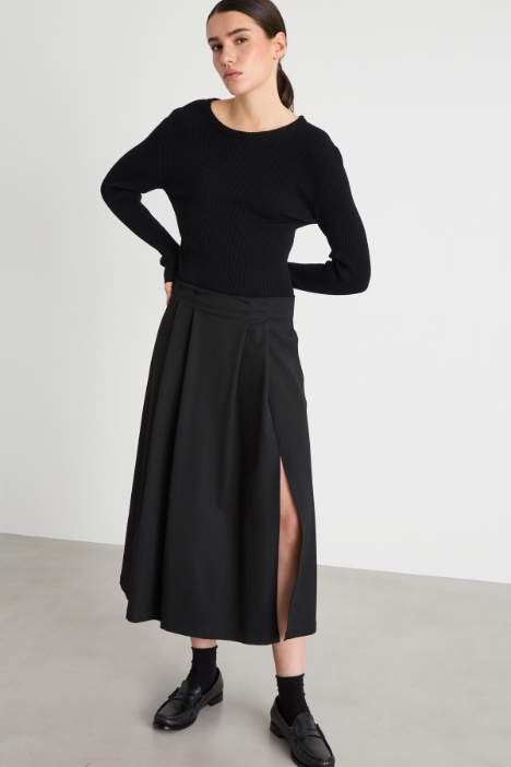 Abito in maglia e twill