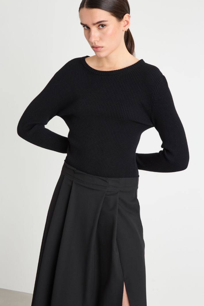 Knit and Twill Dress Intrend - 3