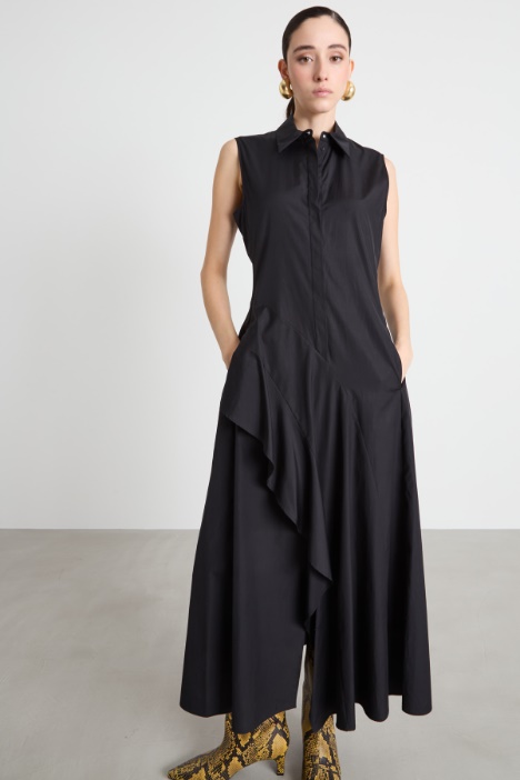 Abito in popeline con maxi volant