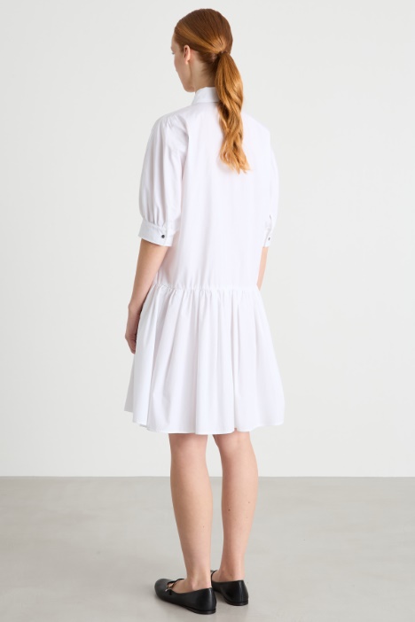 Vestido camisero de popelina