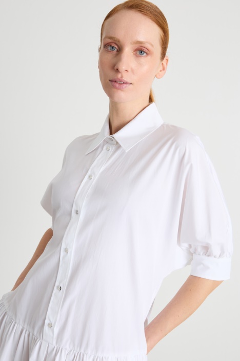 Vestido camisero de popelina