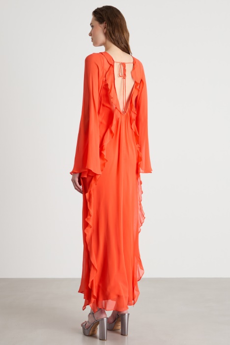 Abito in georgette con volant