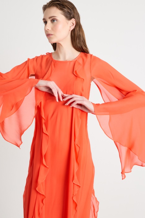 Abito in georgette con volant