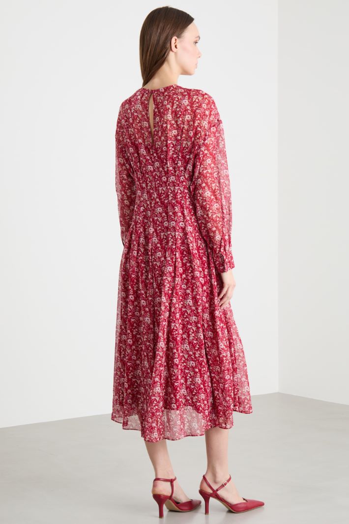 Balloon-Sleeve Georgette Dress Intrend - 4