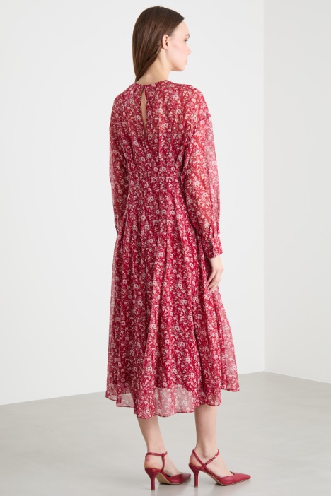 Abito in georgette con maniche balloon