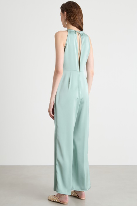 Tuta halterneck in raso