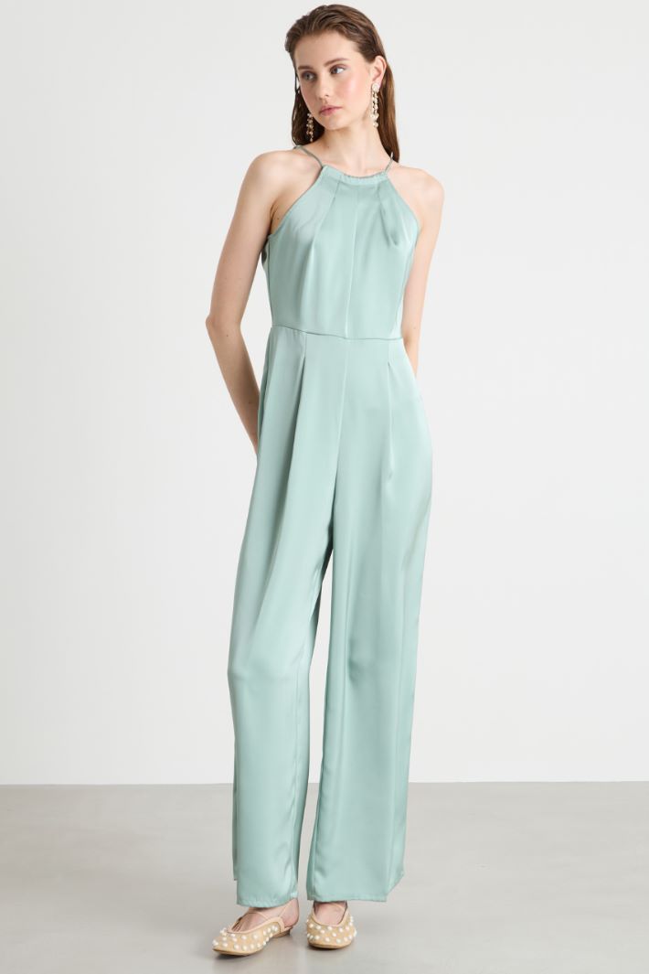 Satin halterneck jumpsuit Intrend - 2