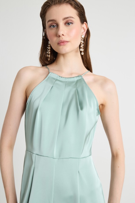 Tuta halterneck in raso