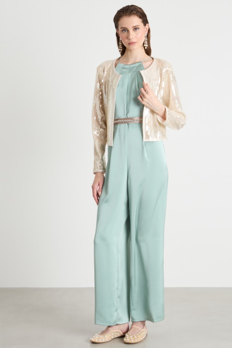 Satin halterneck jumpsuit Intrend