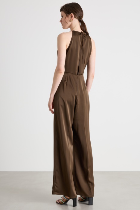 Tuta halterneck in raso