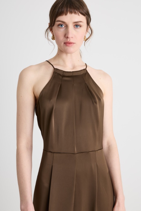 Tuta halterneck in raso