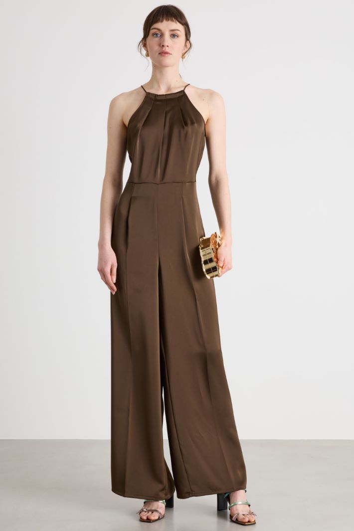 Tuta halterneck in raso Intrend