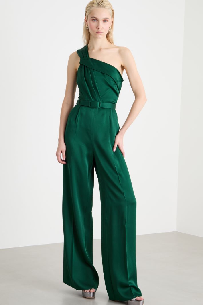 One-shoulder satin jumpsuit Intrend - 2