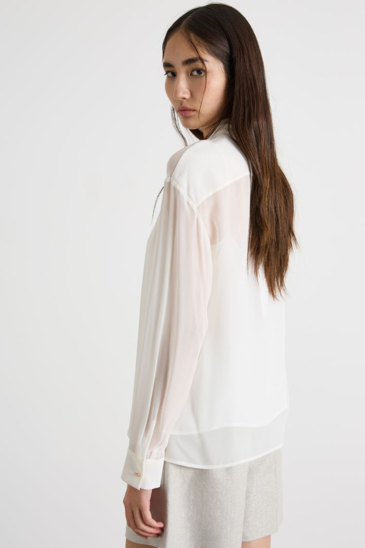 Blusa a foulard in georgette Intrend - 4