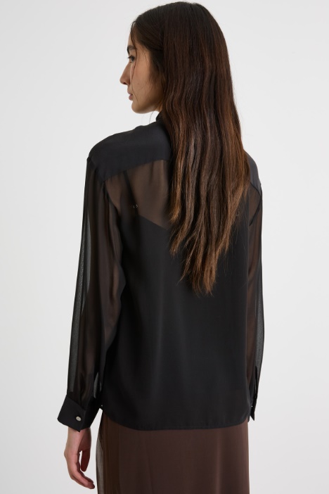 Blusa a foulard in georgette