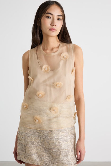 Embroidered organza top Intrend