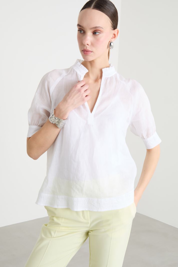 Ramie Gauze Blouse Intrend - 2