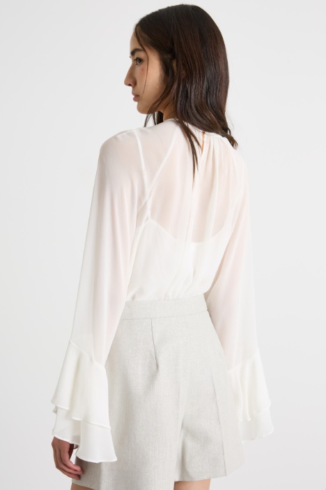 Blusa in georgette con maniche ampie