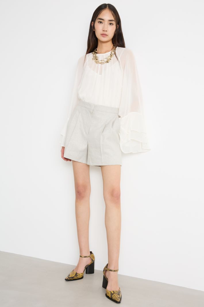 Blusa in georgette con maniche ampie Intrend