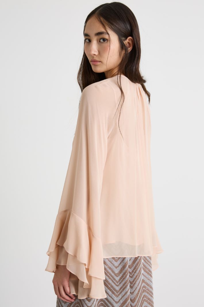 Blusa in georgette con maniche ampie Intrend - 4