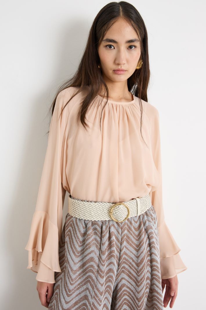 Blusa in georgette con maniche ampie Intrend - 2