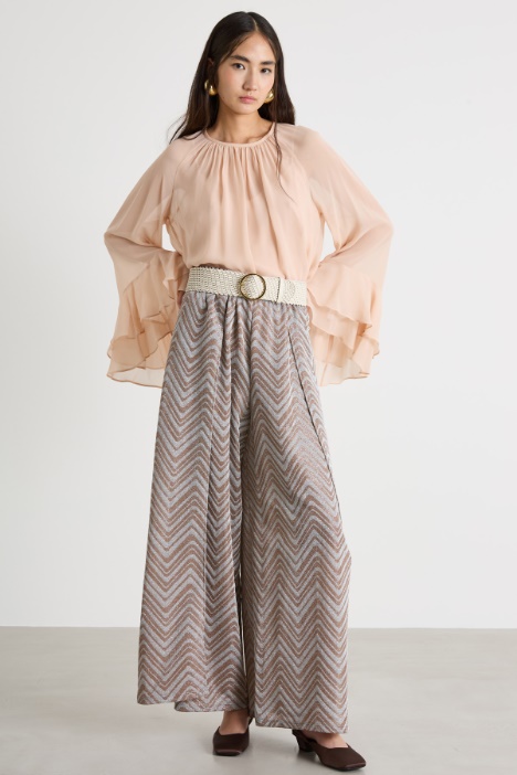 Blusa in georgette con maniche ampie Intrend