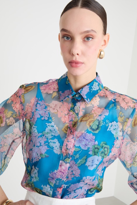 Blusa in organza stampata