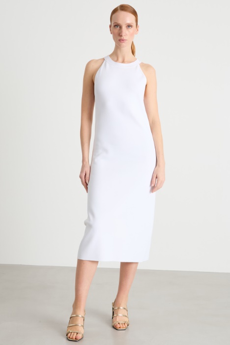 Abito a tubino in maglia con scollo all'americana