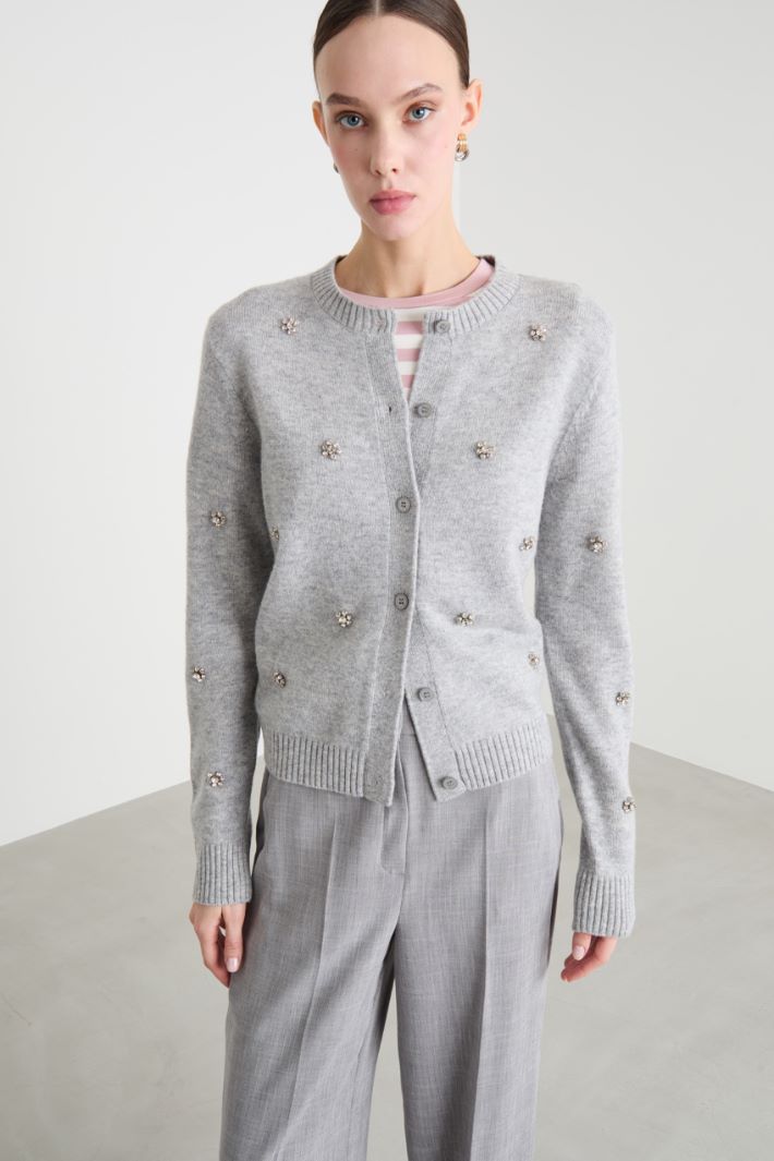 Cardigan with jewelled embroidery Intrend - 2