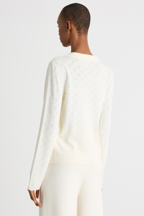 Cardigan con ampio scollo a V