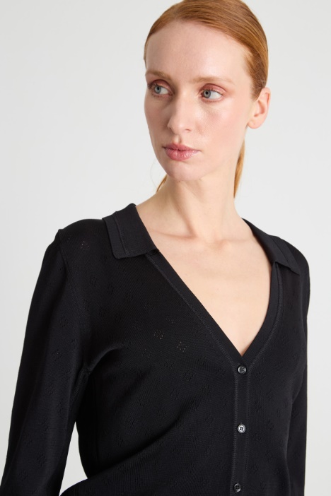 Cardigan con ampio scollo a V