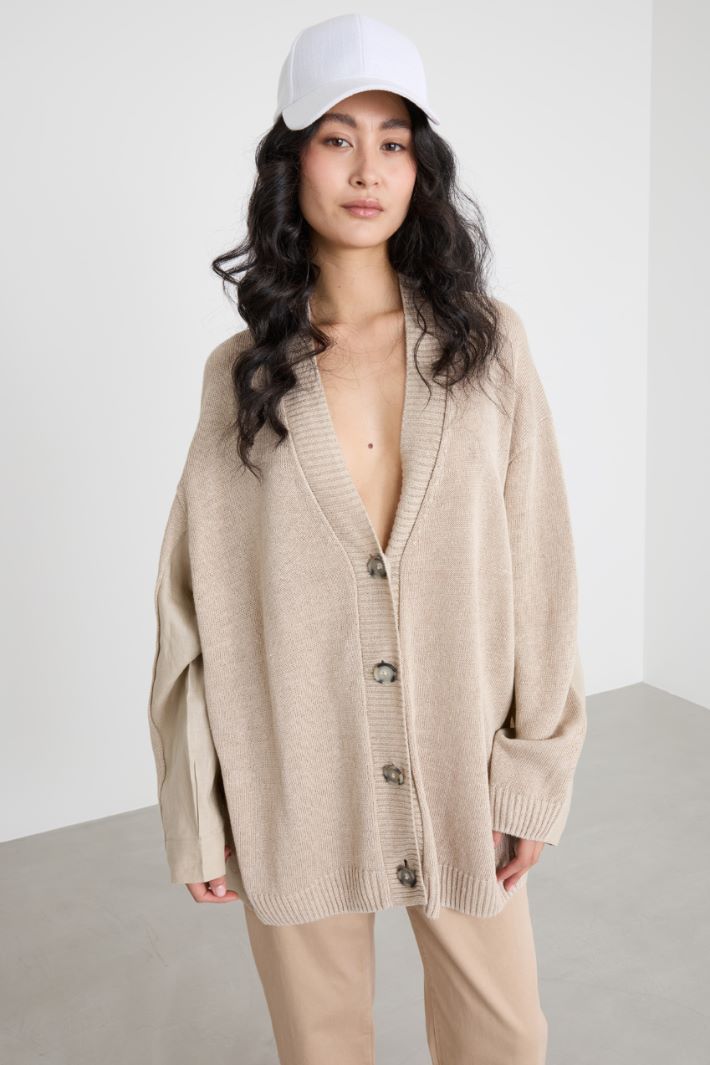 Oversized V-neck cardigan Intrend - 2