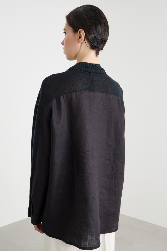 Oversized V-neck cardigan Intrend - 4