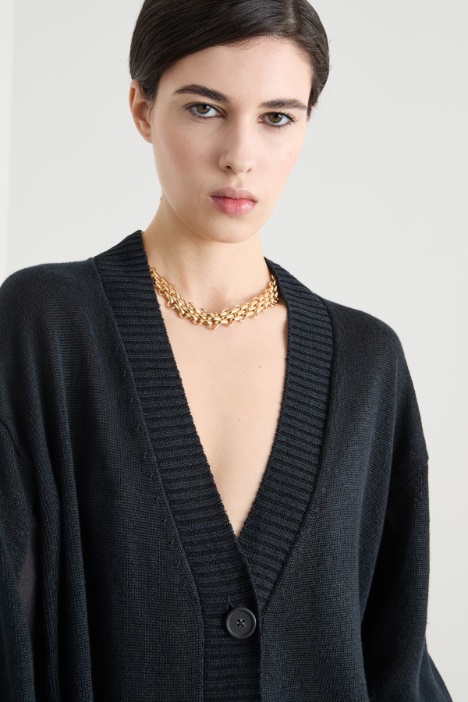 Cardigan oversize con ampio scollo