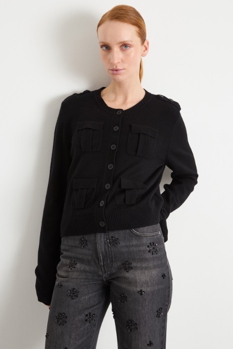 Flap-pocket cardigan Intrend