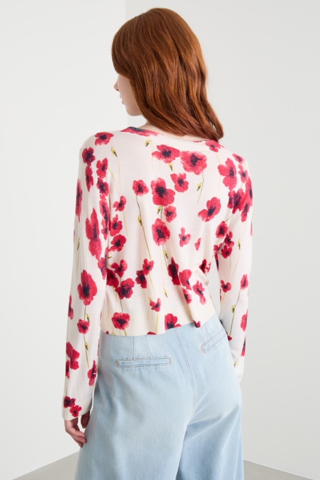 Cardigan aderente stampato