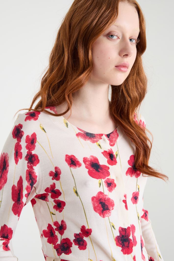 Printed wool and silk cardigan Intrend - 3