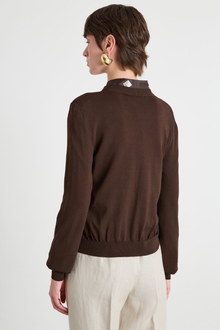 Pointelle-detailed cardigan Intrend - 4