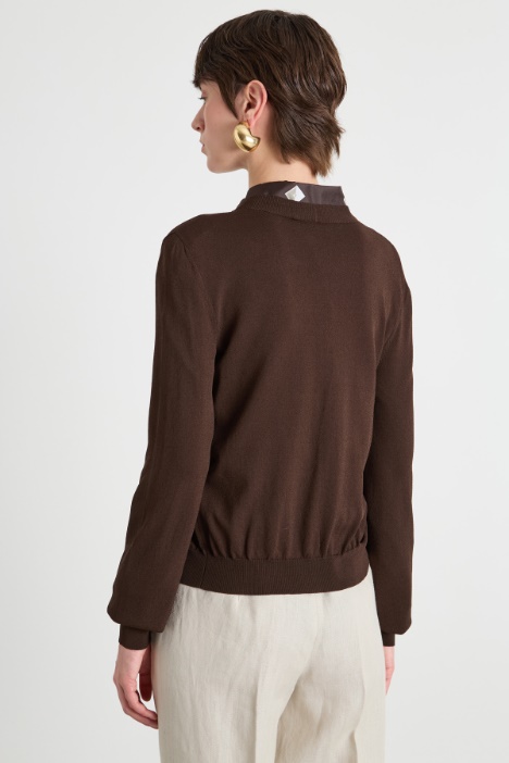 Cardigan con dettaglio a punto traforato