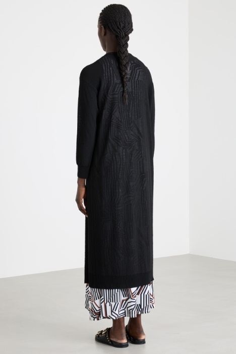 Cardigan lungo open-front