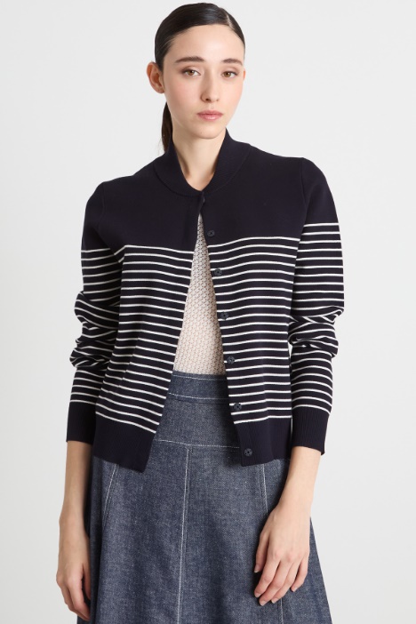 High-neck jacquard cardigan Intrend
