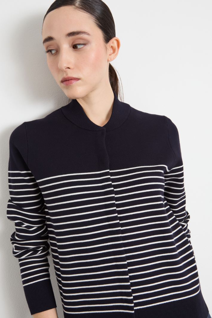 High-neck jacquard cardigan Intrend - 3