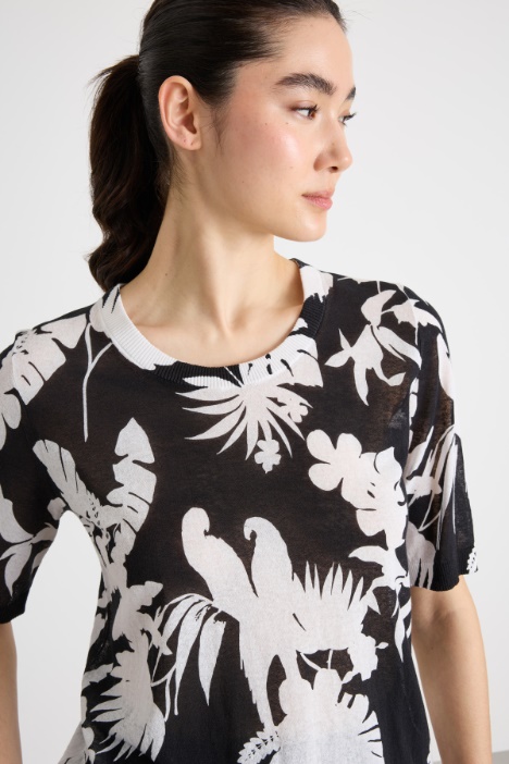 Jersey de organza estampada